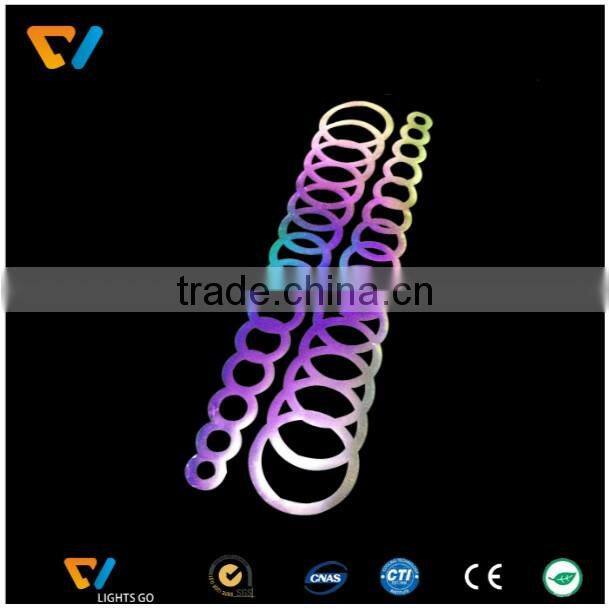 Custom made heat transfer rainbow glitter reflective garment labels