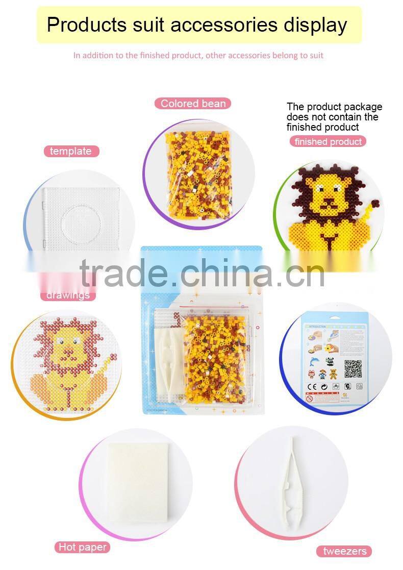 Diyfashion 5mm hama perler fuse beads lion set with puzzle iron paper and twezzer hama beads toys for kids 18099