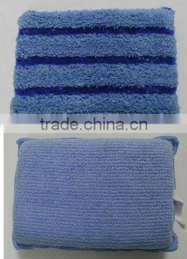 PP stripe microfiber sponge scourer kitchen brush,scrub sponge