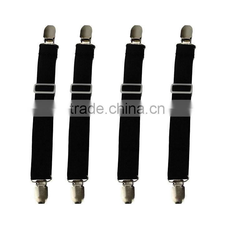 Adjustable Bed Sheet Corner Holders Elastic Grippers Suspenders Holder Straps 4 Pack