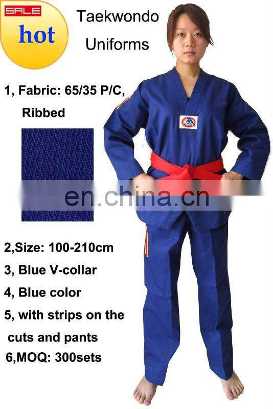 Colored TKD Uniform/ Blue Taekwondo Dobok For Men& Women