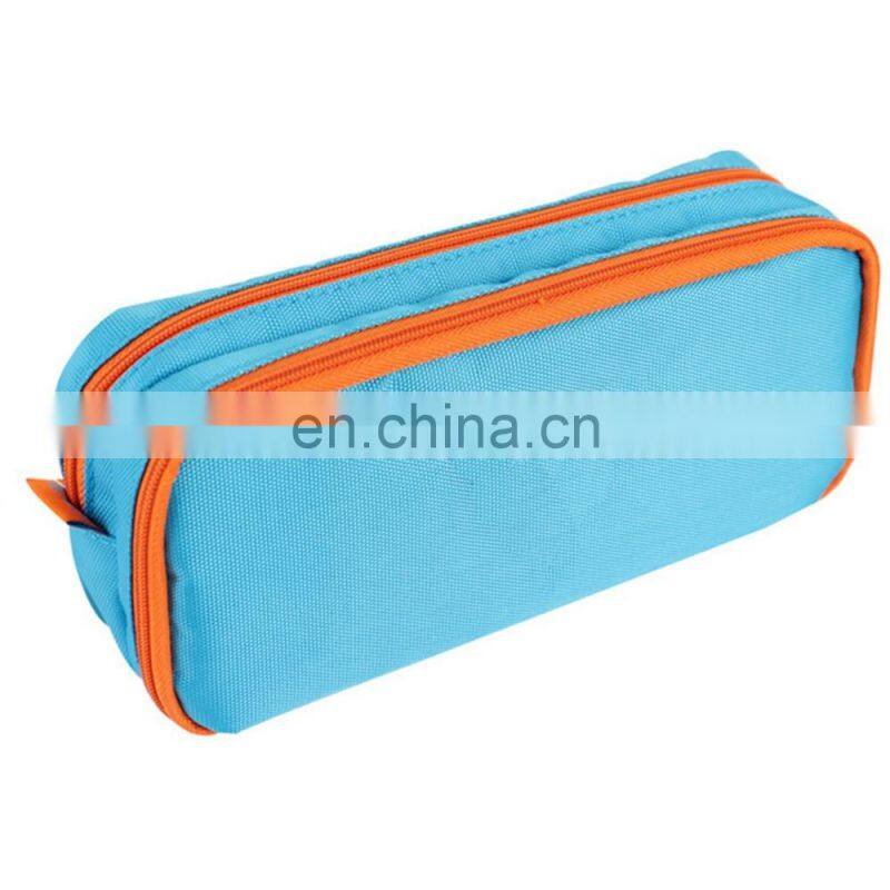 Canvas Durable Teenager Beautiful Double Zipper Pencil Bag