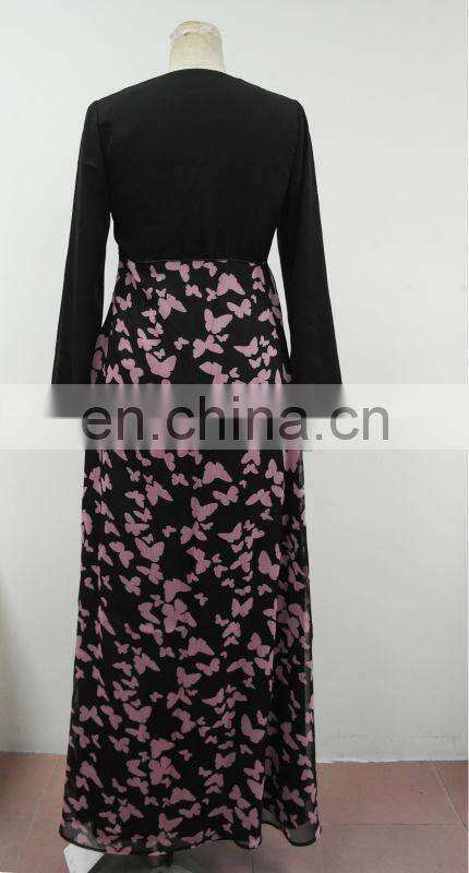 CHEFON Print long sleeve dresses for muslim women 2015