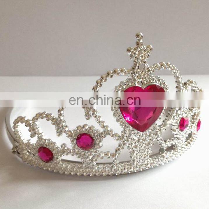 HBN-1447P Plastic costume tiara crown 6colors