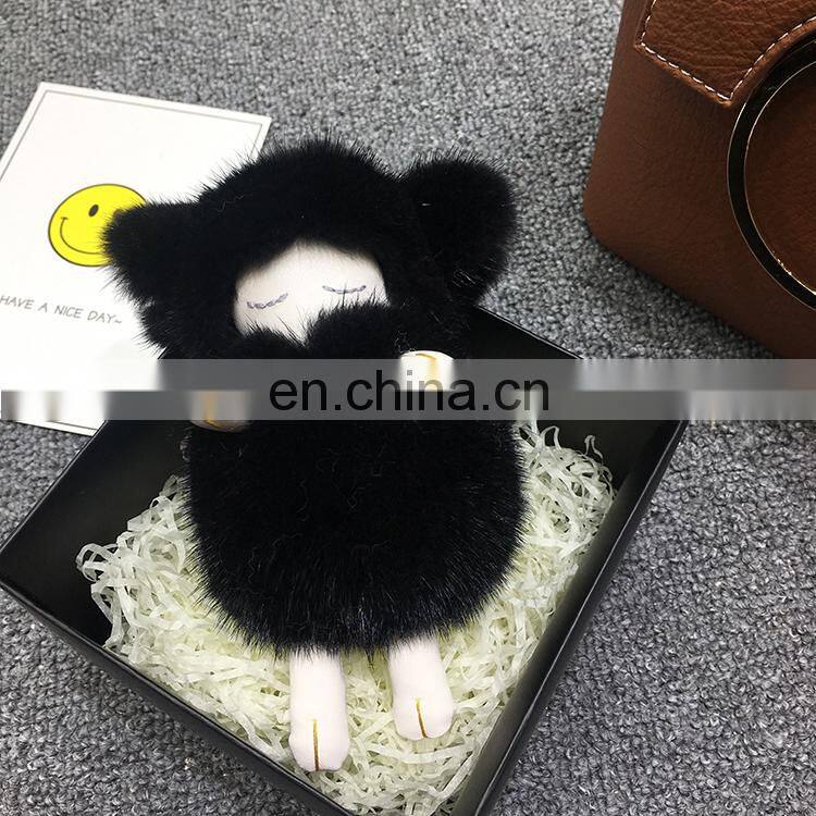 2016 Luxury Fur Accessory Korea Soft Nice Genuine Mink Fur Sheep Keyring