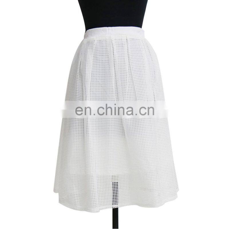 women popular simple knee length round lace skirt