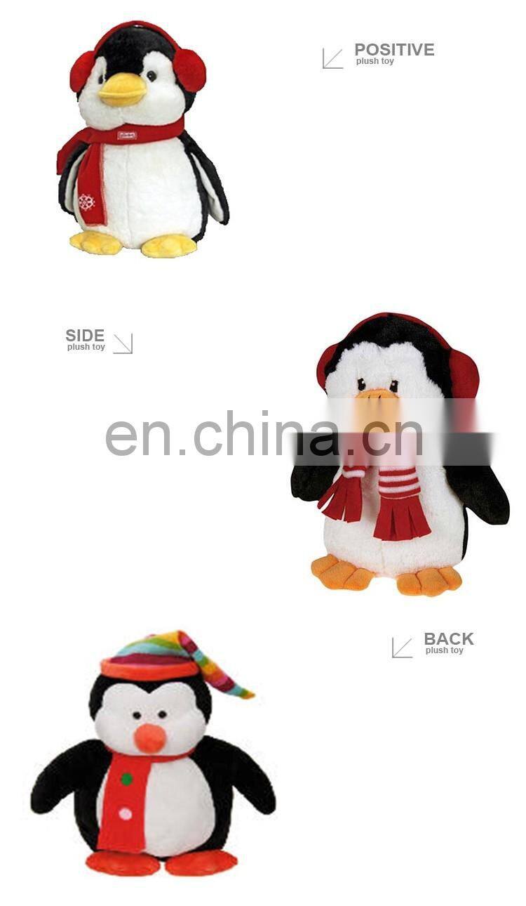 2016 Hot lovely wholesale custom christmas penguin plush toys