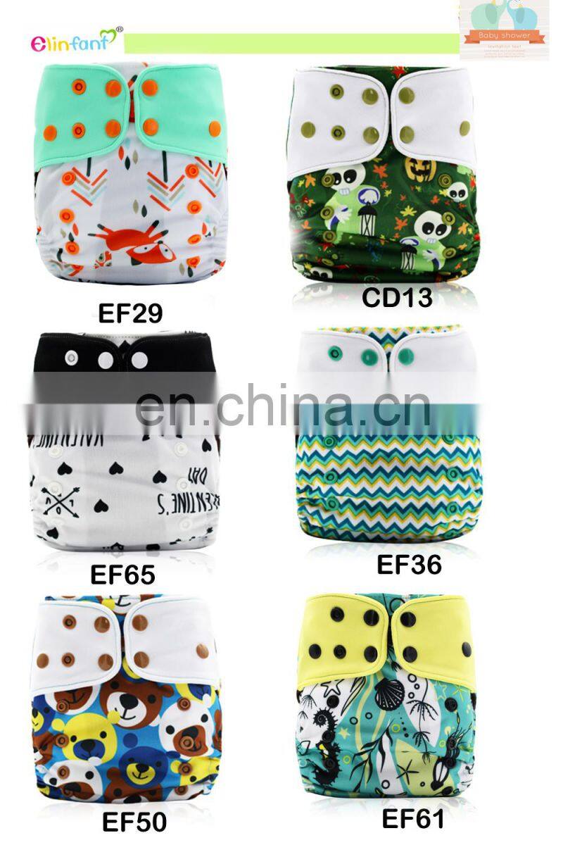 Elinfant Washable Coffee Fiber Fleece Cloth Diaper With Flexible tab Reusable Baby cloth diaper factory