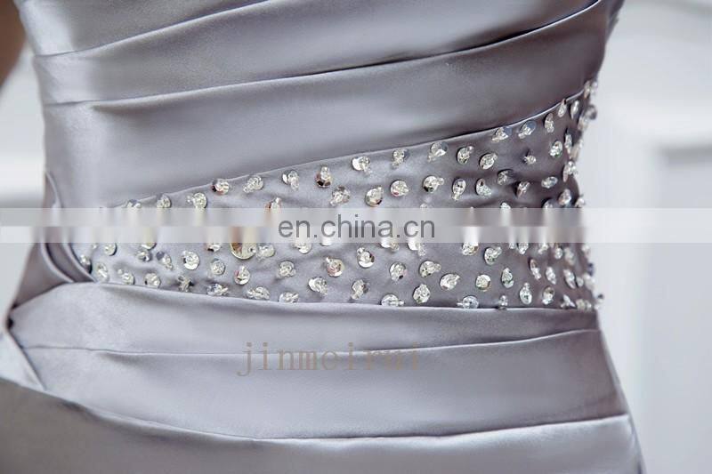 Hot Sale 2017 Long Cheap Bridesmaid Dresses Strapless Lace-up Back Mermaid Evening Dresses Beaded Ctystals Prom Dresses