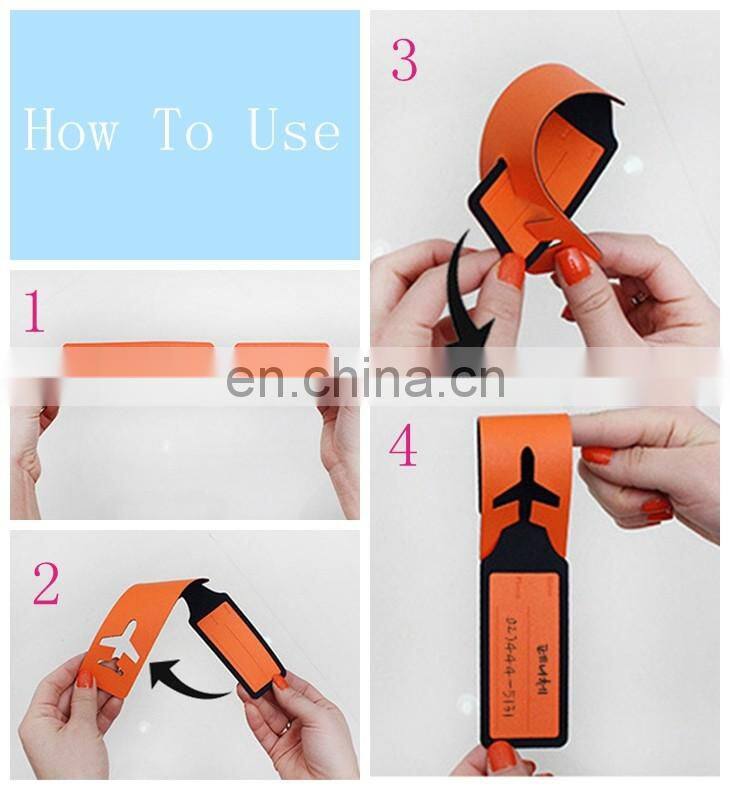 Custom made wholesale leather tag airplane shaped luggage tag