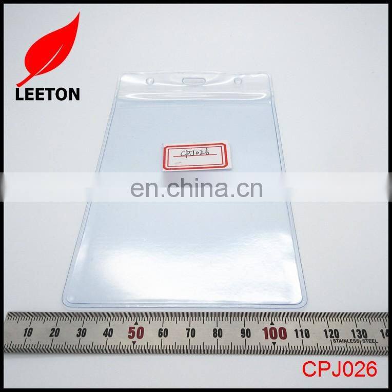 Good quality plastic PVC zip lock ID card badge holder