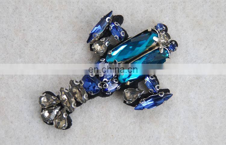 Beautiful blue beaded rhinestone shrimp patch