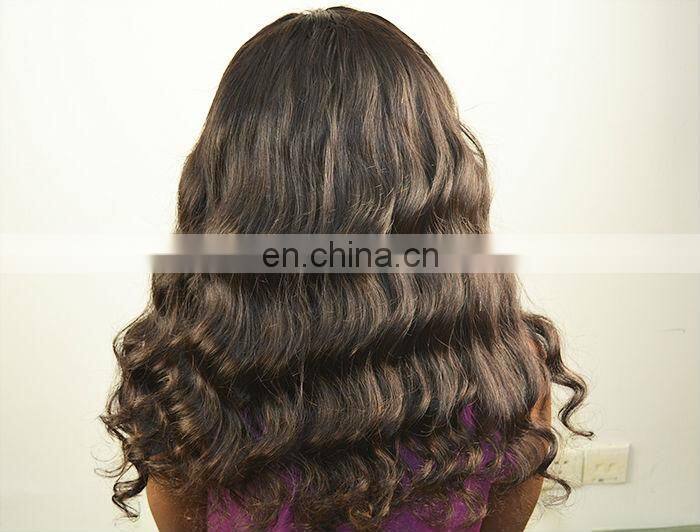 natural black body straight deep kinky wave 100% brazilian human hair full lace wig