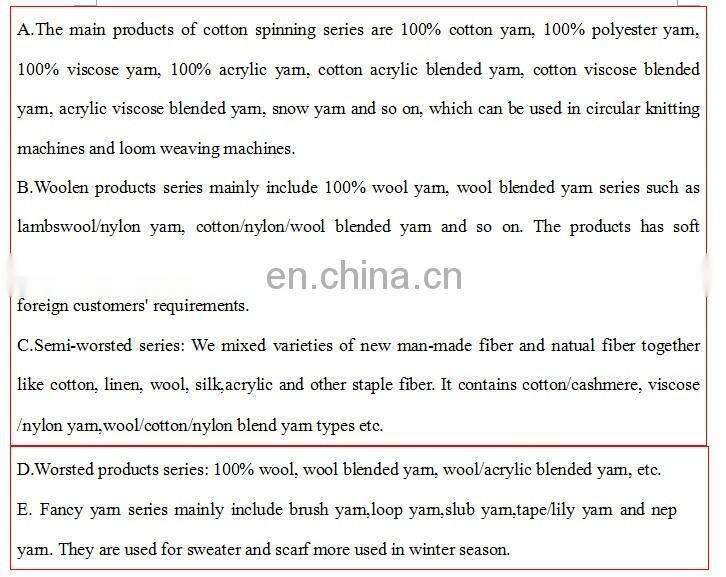 30/2 CVC yarn 60% cotton 40% polyester yarn knitting yarn