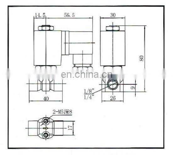 GOGO Normally Closed Two Way Pilot Diaphragm Brass Solenoid Valve for water 1/8" BSP 24V DC 2.5mm PX-M03 NBR