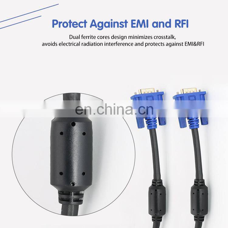 environmental PVC black or bule vga cable 50 meters