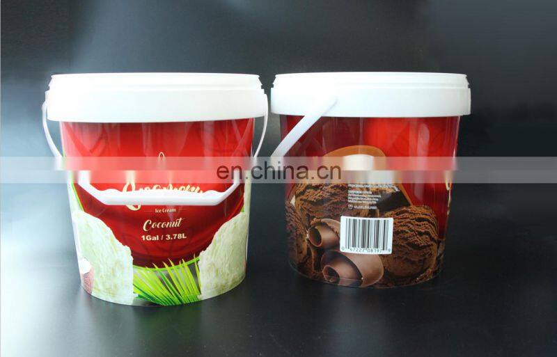 Food grade 1 gallon plastic bucket for ice cream sauce powder