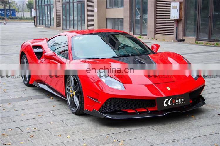 Body kit for Ferrari 488 in misha style front bumper rear bumper hood carbon fiber front lip rear lip side skirts fenders