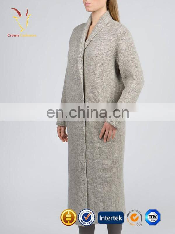 Shawl Collar Lady Cashmere Cardigan Female with Press Button