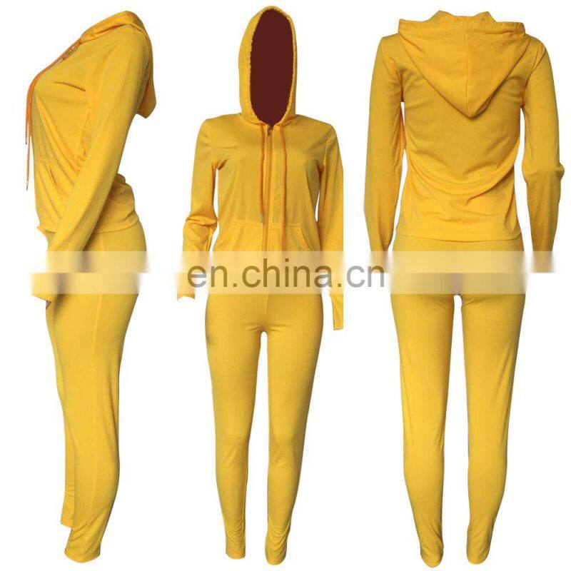 custom brand Women Jogger 2 Piece Pants Set Sweatsuit For Women 2021 Jogging Suit Tracksuit top+pants zipper coat