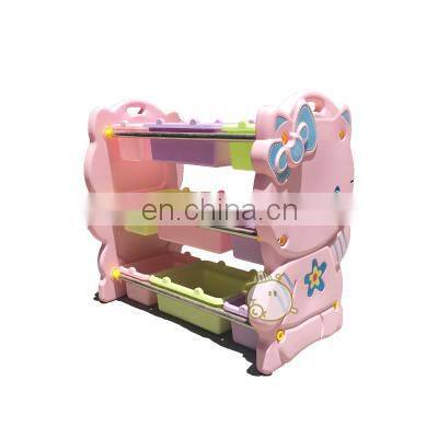 2018 little minions kids plastic toy storage shelf for hot sale