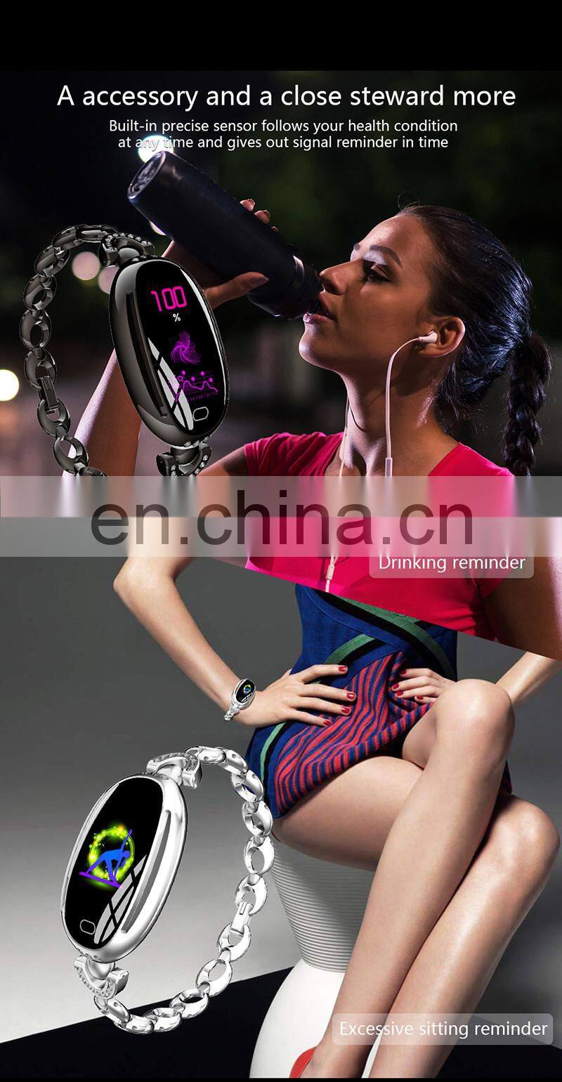 SANDA E68 Women Creative Stainless Steel Fitness Tracker Watch Business Smart Digital Sports Wristwatch