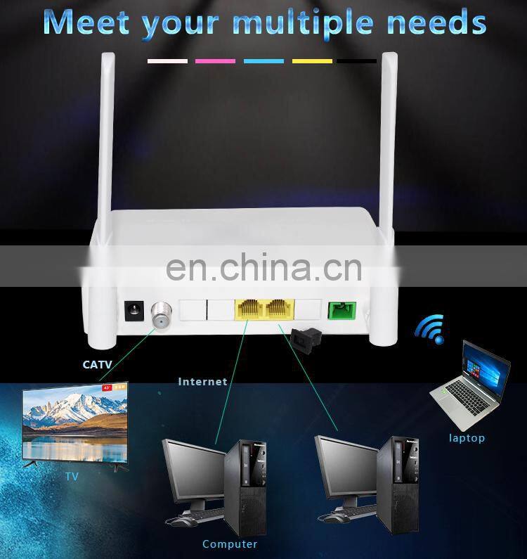 1GE+1FE+CATV new 2.4GHz 5dBi onu iptv wifi epon gpon xpon onu ont with wifi catv