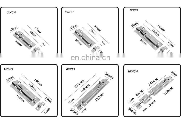 Furniture Fitting Rectangle Stainless Steel Door Latch Catch Bolt