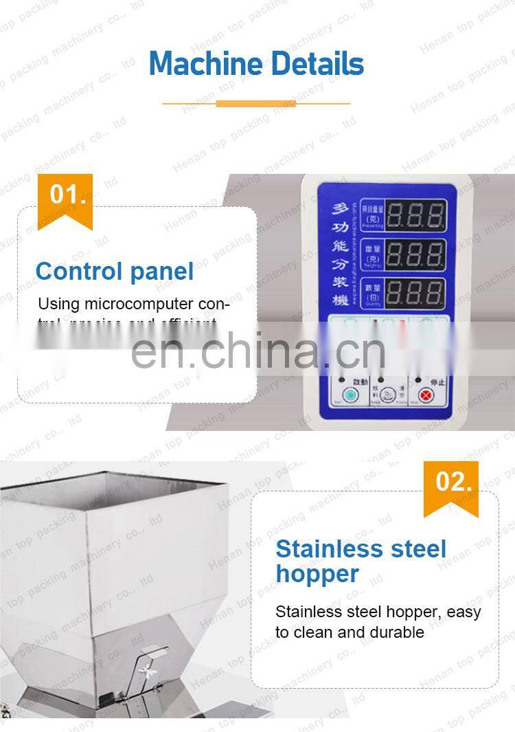 Automatic multi-head Cashews pistachios whole grains quantitive dispensing machine