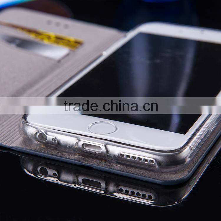3D pattern wallet case style PU leather smartphone case for iphone 6