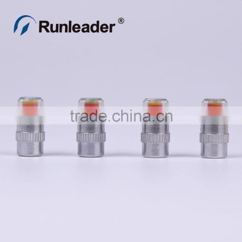 4x Car Safety Warning Air Pressure Tire Monitor Valve Stem Cap 2.4Bar New