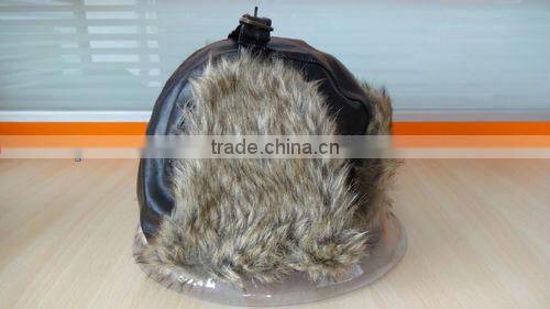 fake fur custom leather trapper hat winter