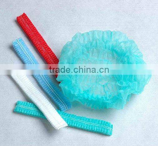 white green blue red PP 12g/m2 nonwoven clip caps 18" 19" 20" 21" 24" double elastic latex free