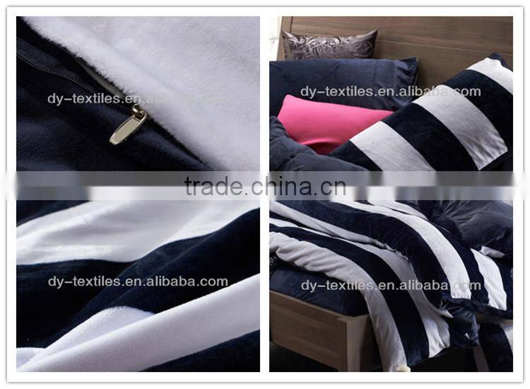 Plain home stripe type cheap soft single bedding set