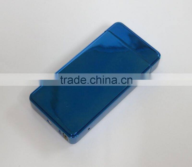 Fashion Double Pulse Arc Metal Ultra-Thin USB Lighter Creative Charging Electronic Cigarette Lighters Gift Box