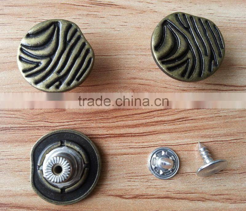 Oxy Brass Color Metal Jeans Button For Jacket and Jeans Clothes -- J1540