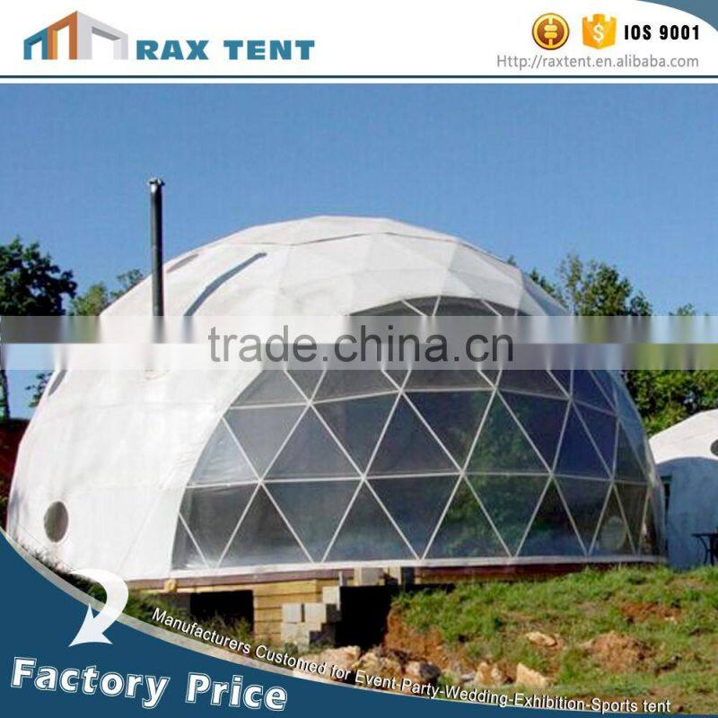 Geodesic dome tent Event dome tent White PVC cover wedding tent 2 room for sale