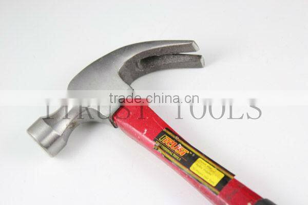 Carbon Steel Red Fiber Handle Claw Hammer HM1022