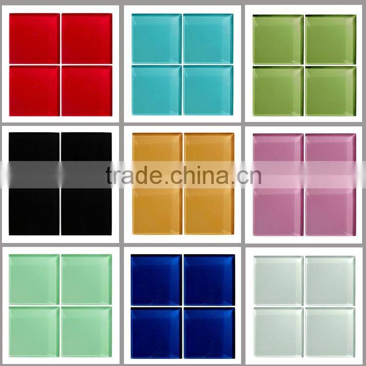Alibaba China Supplier BJD Parquet Solid Color gloss glass mosaic tile