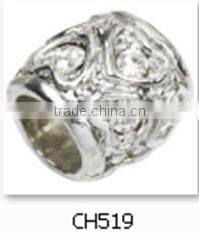 silver loose beads with white crystal jewelry Accessories beads