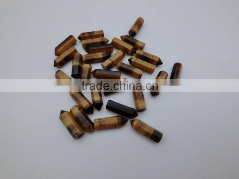 Wholesale Natural Tiger Eye Gems Stones Hexagonal Crystal Amazonite Point Healing Necklaces Earrings Pendant Beads Jewelry