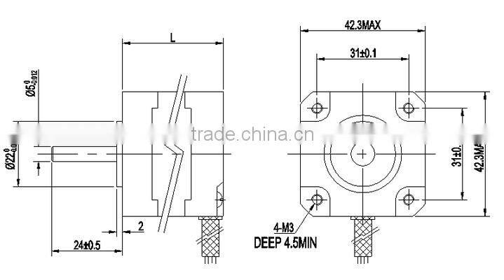 0.9degree 24V 42bygh stepper motor Nema 17