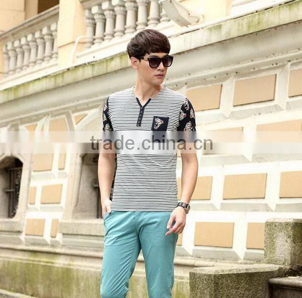 Top level new arrival short sleeve stripe polo men