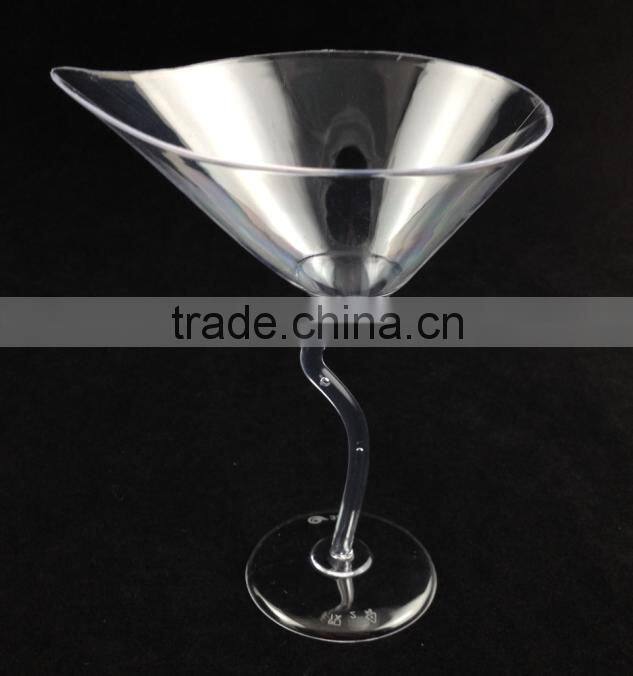 disposable PS plastic champagne glass cheap clear cup