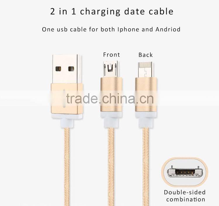 2 in 1 usb cable multi-function two-sided usb cable and wire suitable for both iPhone and Samsung