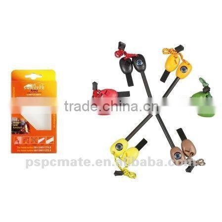 survival outdoor knife with fire starter and led lamp for emergency