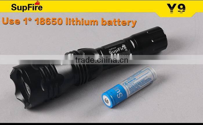 350lumen 3w Y9 CR Q5 long shot shockproof led torch flashlight with CE