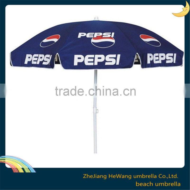 Hot Sale Promotional Outdoor Polyerster Fabric Beach Umbrella Windproof Fashion Alibaba China Supplier Printing Logo Umbrella