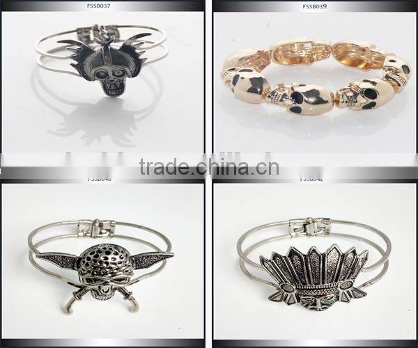 Stainless Steel Silver Jewelry Halloween Tentacles Skeleton Bangle