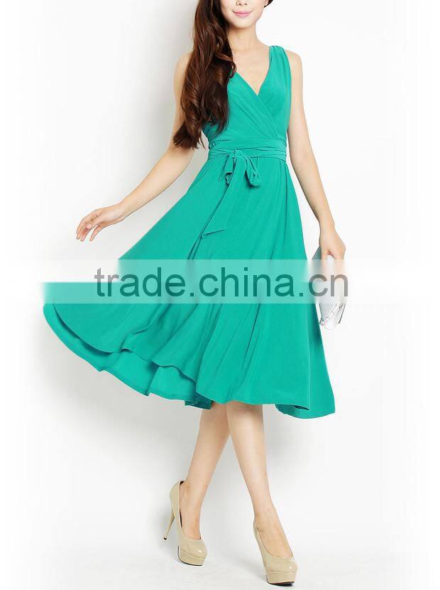 elegant V back expansion latest dress design for ladies